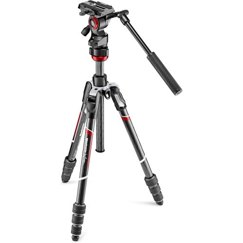  Manfrotto Travel Befree Live Aluminium Tripod Twist, Video Head, Black, Compact (MVKBFRT-LIVEUS)