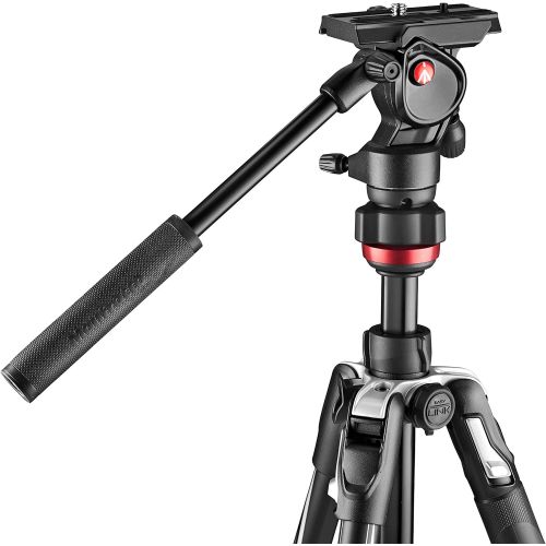  Manfrotto Travel Befree Live Aluminium Tripod Twist, Video Head, Black, Compact (MVKBFRT-LIVEUS)