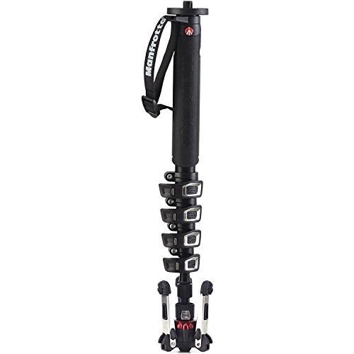  Manfrotto Xpro 5 Section Aluminum Video Monopod, Black (MVMXPROA5US)