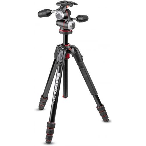  Manfrotto 190go! M-Series 4-Section Twist Lock Carbon Fiber Camera Tripod, 15.43 lbs Capacity, 58 Max Height