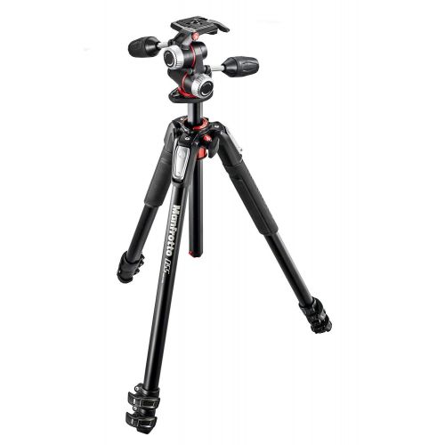  Manfrotto MK055XPRO3-3W 055 Kit Aluminium 3-Section Horizontal Column Tripod with 3-Way Head