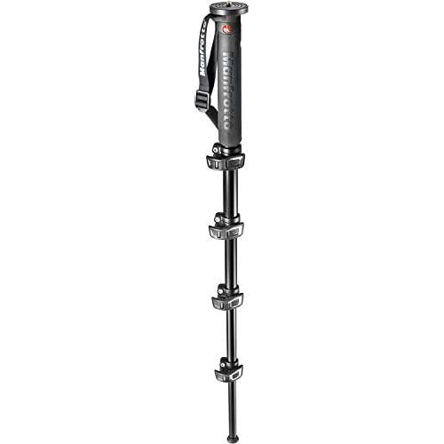  Manfrotto Xpro Monopod Plus Aluminum 4 Section, Black (MPMXPROA4US)