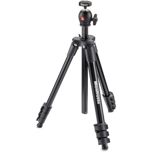  Manfrotto MKCOMPACTADV-BK Compact Advanced Tripod with 3-Way Head (Black)