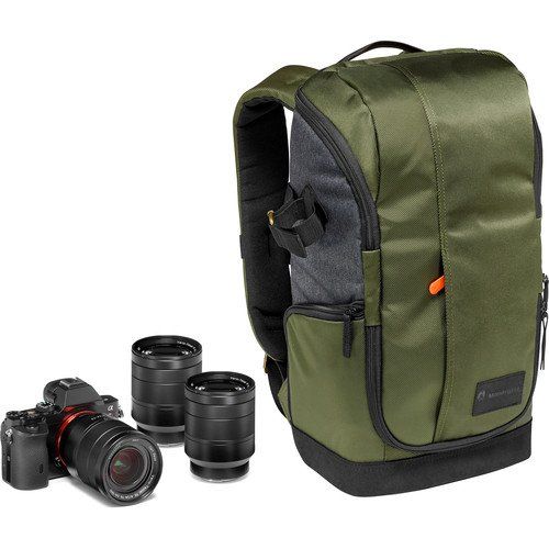  Manfrotto MB MS-BP-GR Lightweight Street Camera Backpack for CSC, Green & Grey