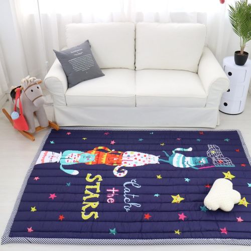  Mangadua Large Thicken Cotton Baby Playmat Educational Crawling Mat Nursery Rug Activity Gym (Clouds)