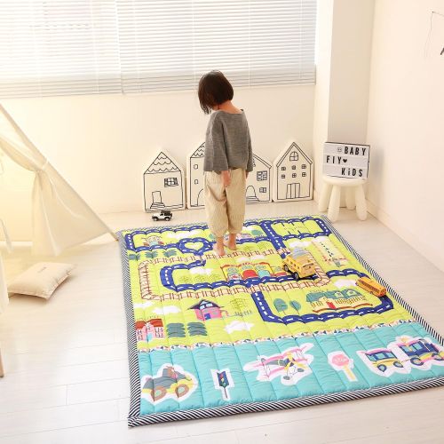  Mangadua Large Thicken Cotton Baby Playmat Educational Crawling Mat Nursery Rug Activity Gym (Clouds)