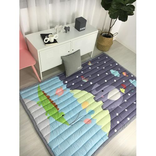  Mangadua Large Thicken Cotton Baby Playmat Educational Crawling Mat Nursery Rug Activity Gym (Clouds)