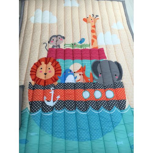  Mangadua Large Thicken Cotton Baby Playmat Educational Crawling Mat Nursery Rug Activity Gym (Clouds)