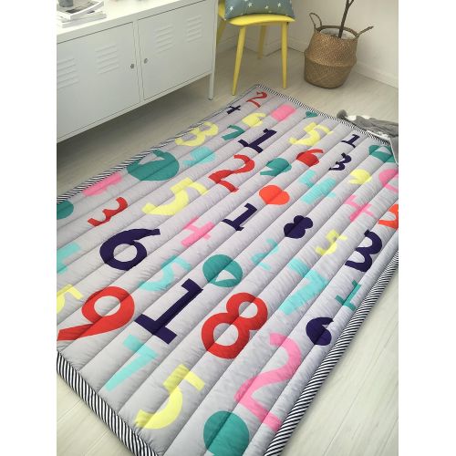  Mangadua Large Thicken Cotton Baby Playmat Educational Crawling Mat Nursery Rug Activity Gym (Clouds)