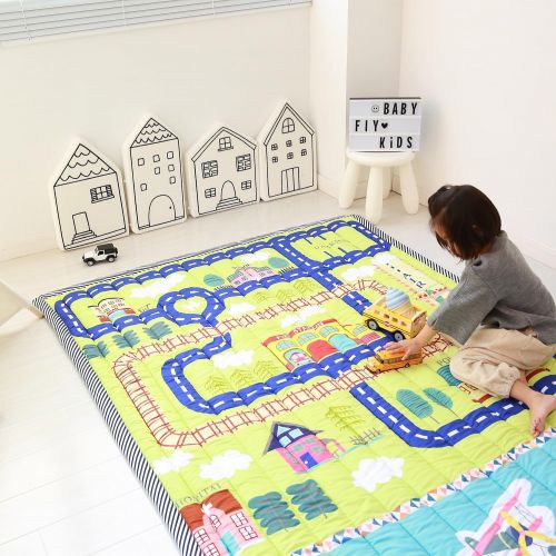  Mangadua Large Thicken Cotton Baby Playmat Educational Crawling Mat Nursery Rug Activity Gym (Clouds)