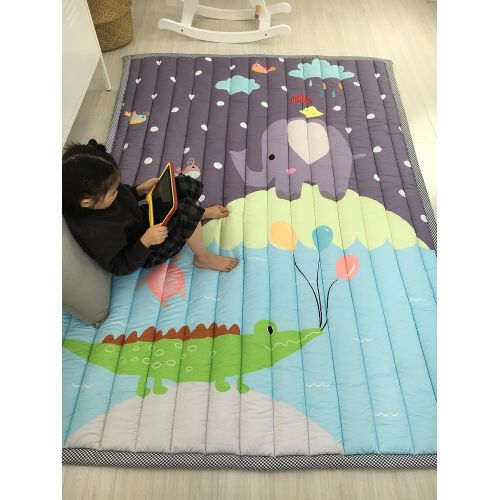  Mangadua Large Thicken Cotton Baby Playmat Educational Crawling Mat Nursery Rug Activity Gym (Clouds)