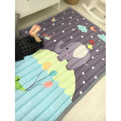  Mangadua Large Thicken Cotton Baby Playmat Educational Crawling Mat Nursery Rug Activity Gym (Clouds)