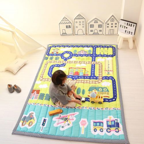  Mangadua Large Thicken Cotton Baby Playmat Educational Crawling Mat Nursery Rug Activity Gym (Clouds)