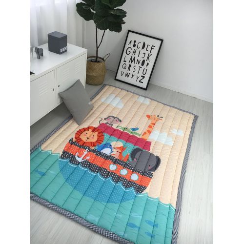  Mangadua Large Thicken Cotton Baby Playmat Educational Crawling Mat Nursery Rug Activity Gym (Clouds)