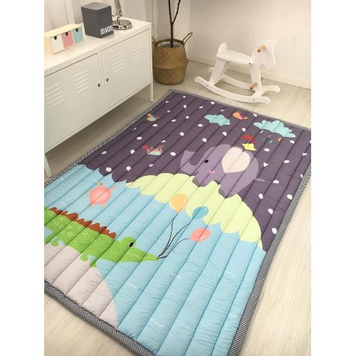  Mangadua Large Thicken Cotton Baby Playmat Educational Crawling Mat Nursery Rug Activity Gym (Clouds)