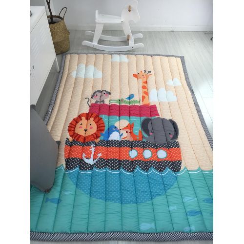  Mangadua Large Thicken Cotton Baby Playmat Educational Crawling Mat Nursery Rug Activity Gym (Clouds)