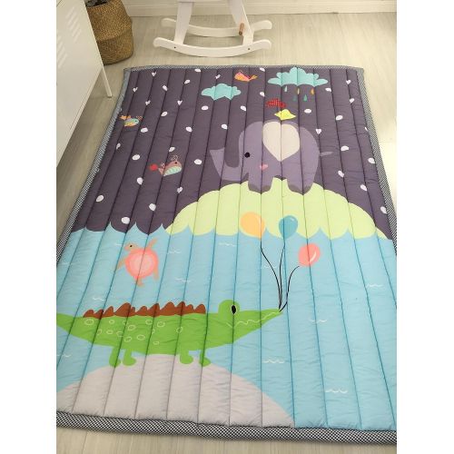  Mangadua Large Thicken Cotton Baby Playmat Educational Crawling Mat Nursery Rug Activity Gym (Clouds)