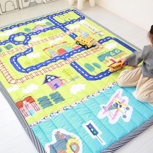  Mangadua Large Thicken Cotton Baby Playmat Educational Crawling Mat Nursery Rug Activity Gym (Clouds)