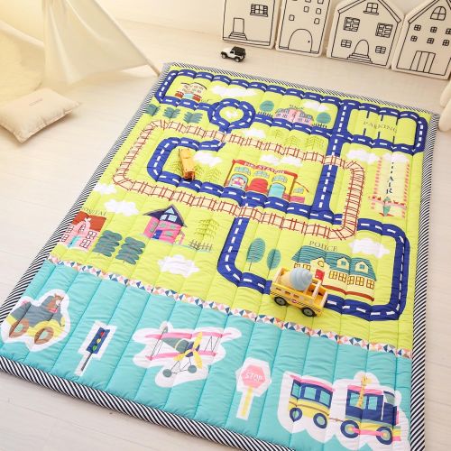  Mangadua Large Thicken Cotton Baby Playmat Educational Crawling Mat Nursery Rug Activity Gym (Clouds)