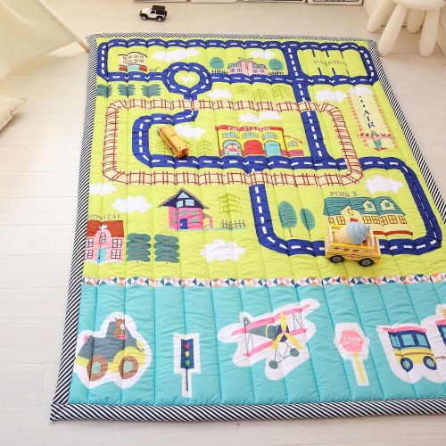  Mangadua Large Thicken Cotton Baby Playmat Educational Crawling Mat Nursery Rug Activity Gym (Clouds)