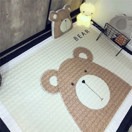  Mangadua Large Thicken Cotton Baby Playmat Educational Crawling Mat Nursery Rug Activity Gym (Elephant)