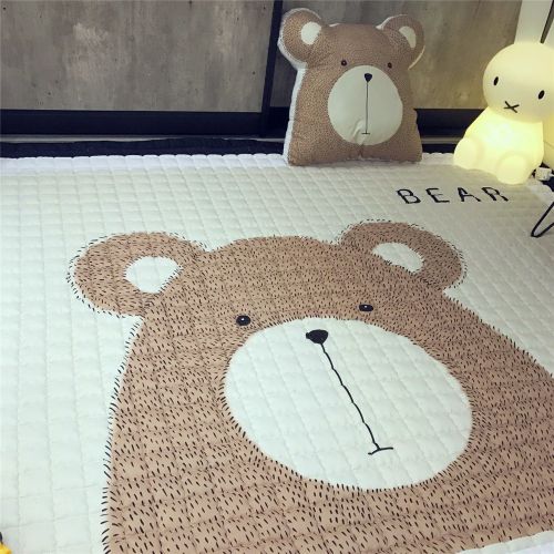  Mangadua Large Thicken Cotton Baby Playmat Educational Crawling Mat Nursery Rug Activity Gym (Elephant)