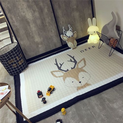  Mangadua Large Thicken Cotton Baby Playmat Educational Crawling Mat Nursery Rug Activity Gym (Elephant)