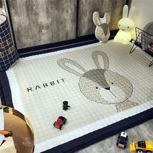  Mangadua Large Thicken Cotton Baby Playmat Educational Crawling Mat Nursery Rug Activity Gym (Elephant)