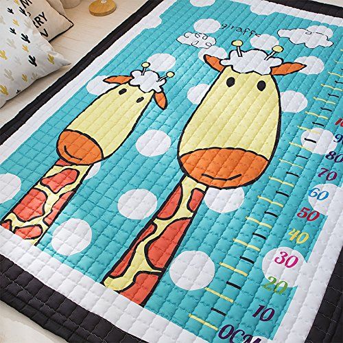  Mangadua Large Thicken Cotton Baby Playmat Educational Crawling Mat Nursery Rug Activity Gym (Lion)