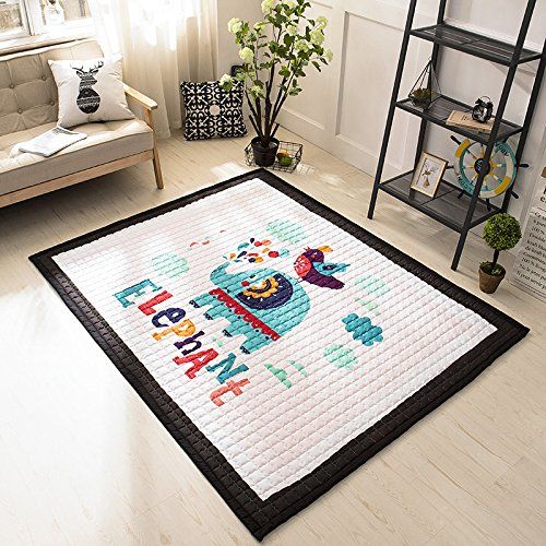  Mangadua Large Thicken Cotton Baby Playmat Educational Crawling Mat Nursery Rug Activity Gym (Lion)