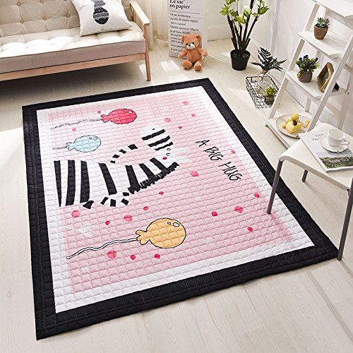  Mangadua Large Thicken Cotton Baby Playmat Educational Crawling Mat Nursery Rug Activity Gym (Lion)