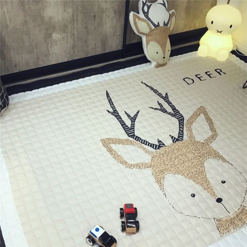  Mangadua Large Thicken Cotton Baby Playmat Educational Crawling Mat Nursery Rug Activity Gym (Rabbit)