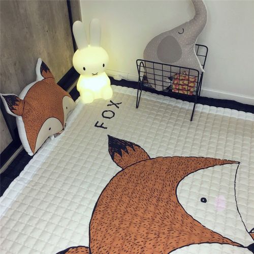  Mangadua Large Thicken Cotton Baby Playmat Educational Crawling Mat Nursery Rug Activity Gym (Rabbit)