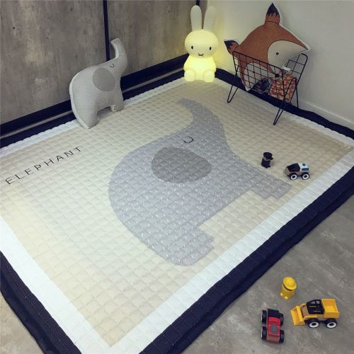  Mangadua Large Thicken Cotton Baby Playmat Educational Crawling Mat Nursery Rug Activity Gym (Rabbit)