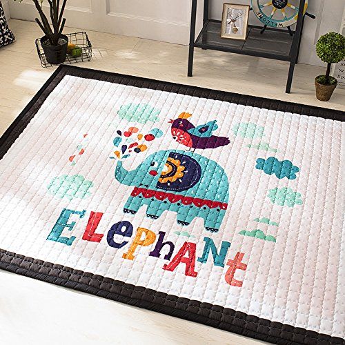  Mangadua Large Thicken Cotton Baby Playmat Educational Crawling Mat Nursery Rug Activity Gym (City)