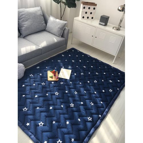  Mangadua Large Thicken Cotton Baby Playmat Educational Crawling Mat Nursery Rug Activity Gym (Catch the Star)