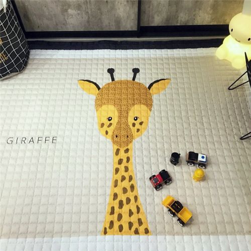  Mangadua Large Thicken Cotton Baby Playmat Educational Crawling Mat Nursery Rug Activity Gym (Giraffe)