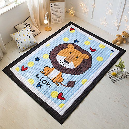  Mangadua Large Thicken Cotton Baby Playmat Educational Crawling Mat Nursery Rug Activity Gym (Magpies and Elephant)