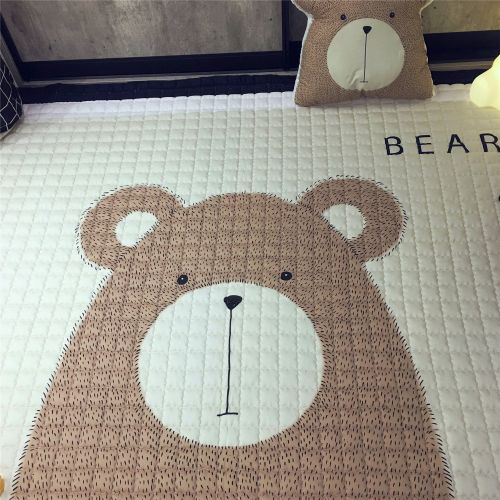  Mangadua Large Thicken Cotton Baby Playmat Educational Crawling Mat Nursery Rug Activity Gym (Bear)