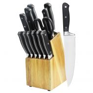 MANGOLEAF Knife Block Set, 13pcs Professional Stainless Steel Kitchen Chef Knife Block Set