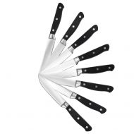 Mangoleaf Knife Set Stainless Steel, 8pcs 1.8mm Single Bolster Kitchen Steak Knife Set
