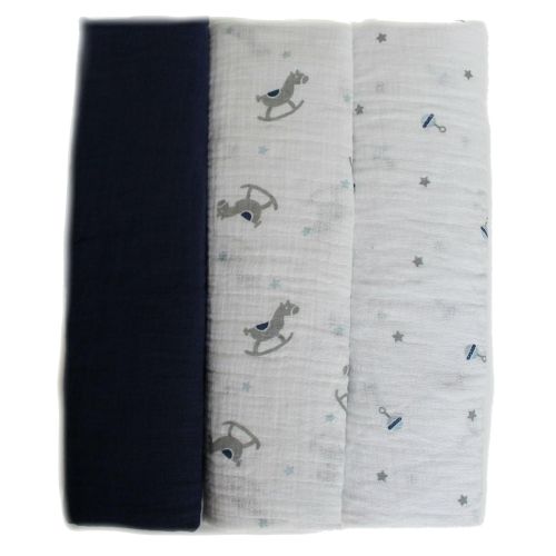  Manhattah Kids Lollypop NAvy Blue Baby Boy Newborn Swaddle Blanket