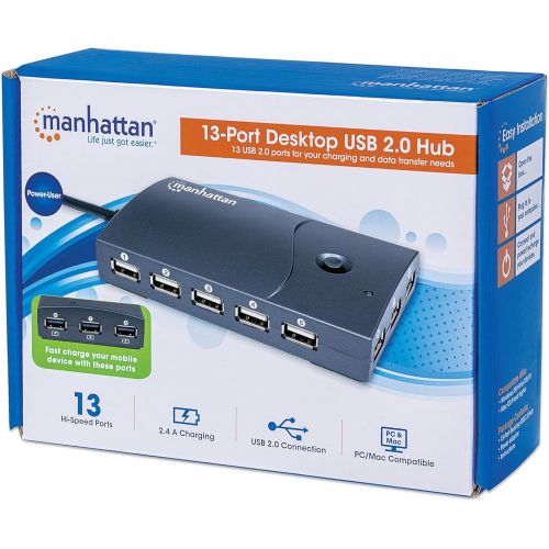  Manhattan Products 13 Port USB Hub wPower ADP 162463