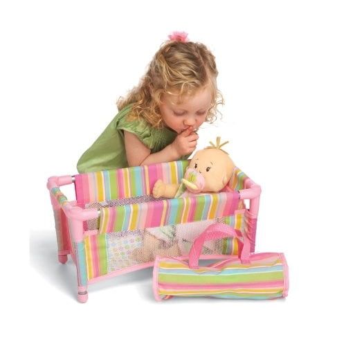  Manhattan Toy Baby Stella Take Along Travel Crib Pack and Play Accessory for Nurturing Dolls