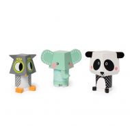 Manhattan Toy Mix & Match Owl, Elephant & Panda Magnetic Wooden Stacking Block Toy Set Baby Toy