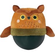 Manhattan Toy Wobbly Bobbly Owl Weighted, Soft Silicone Wobble Ball with Embroidered Plush Baby & Toddler Toy