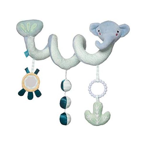  [아마존베스트]Manhattan Toy Safari Elephant Spiral Stroller and Crib Toy with Baby Mirror, Rattle and Teether