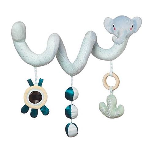  [아마존베스트]Manhattan Toy Safari Elephant Spiral Stroller and Crib Toy with Baby Mirror, Rattle and Teether