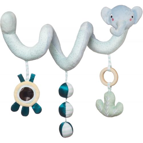  [아마존베스트]Manhattan Toy Safari Elephant Spiral Stroller and Crib Toy with Baby Mirror, Rattle and Teether