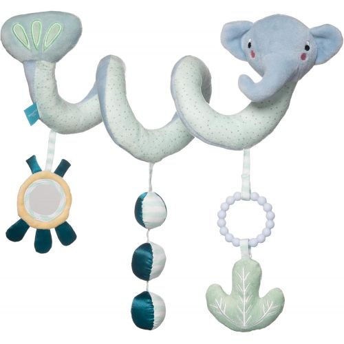  [아마존베스트]Manhattan Toy Safari Elephant Spiral Stroller and Crib Toy with Baby Mirror, Rattle and Teether